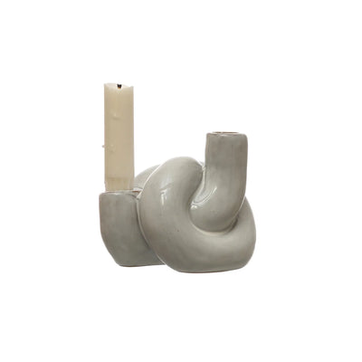 product image for Stoneware Double Taper Holder 86