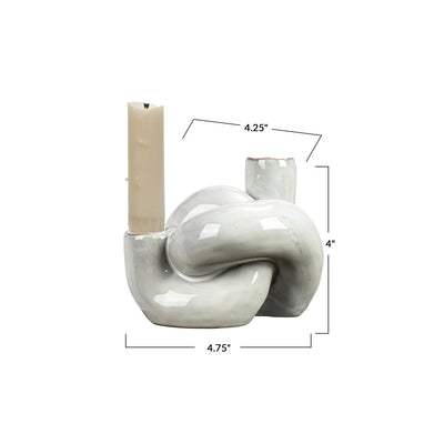product image for Stoneware Double Taper Holder 12