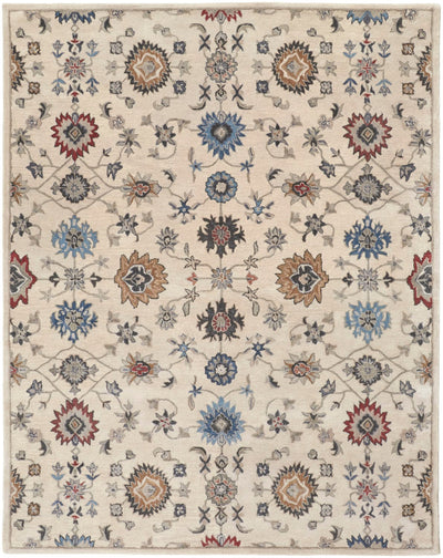 product image for Mattias Hand Tufted Ornamental Ivory Sand/Blue/Red Rug 1 87
