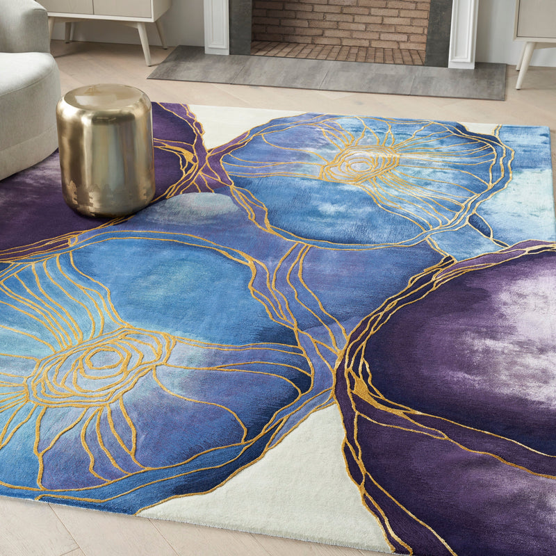 media image for prismatic hand tufted blue gold rug by nourison nsn 099446135261 7 271