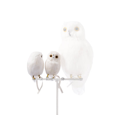 product image for artificial birds owl white design by puebco 1 21