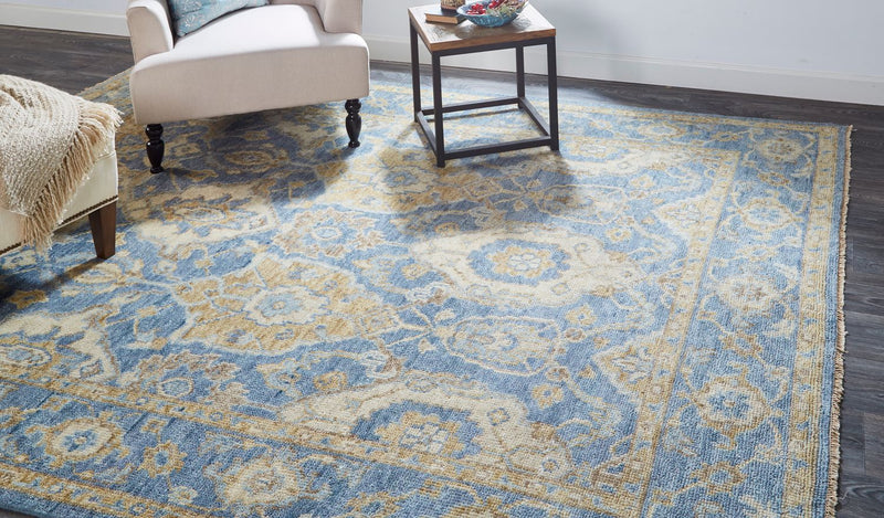 media image for Irie Hand Knotted Blue and Gold Rug by BD Fine Roomscene Image 1 27