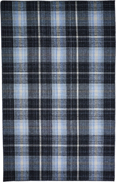product image of Jens Hand Woven Black and Blue Rug by BD Fine Flatshot Image 1 569