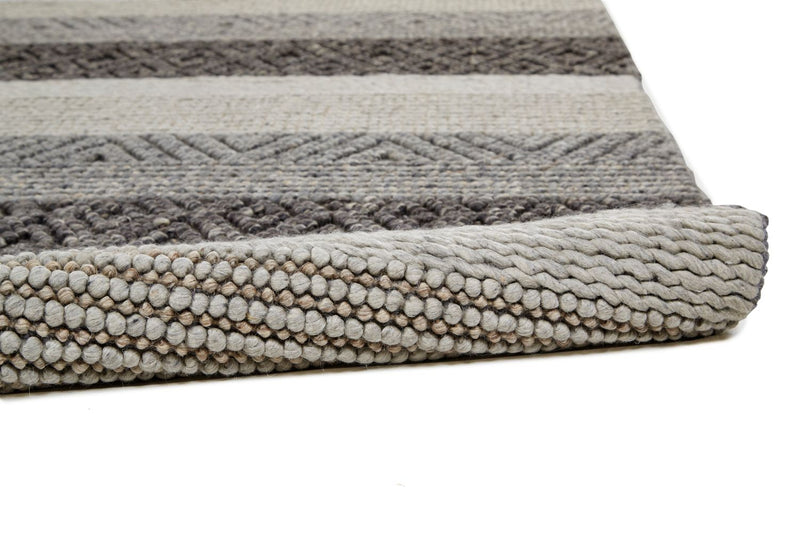 media image for Genet Hand Woven Chracoal Gray and Tan Rug by BD Fine Roll Image 1 241