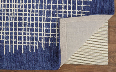 product image for Carrick Hand-Tufted Crosshatch Navy Blue Rug 5 66