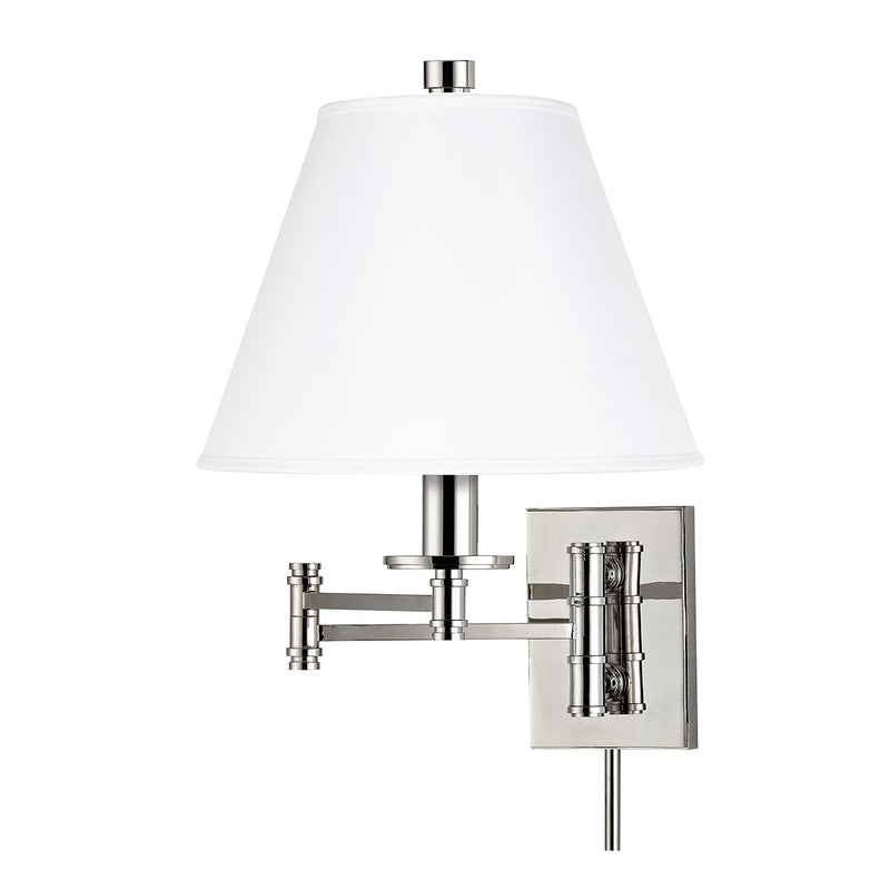 media image for claremont 1 light wall sconce plug white shade 7721 design by hudson valley lighting 1 23