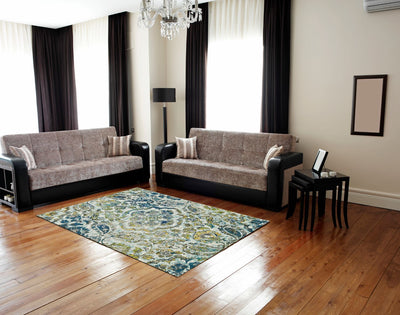 product image for Omari Ivory and Teal Rug by BD Fine Roomscene Image 1 98