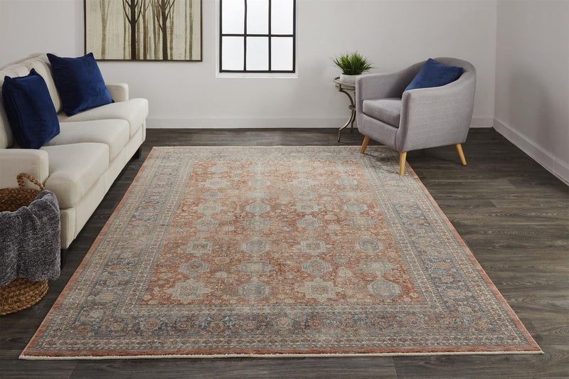 media image for Gilford Rust and Blue Rug by BD Fine Roomscene Image 1 250