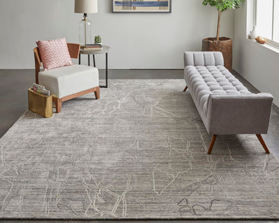 product image for archor abstract contemporary hand tufted gray ivory rug by bd fine wtnr8890gryivyh00 8 61