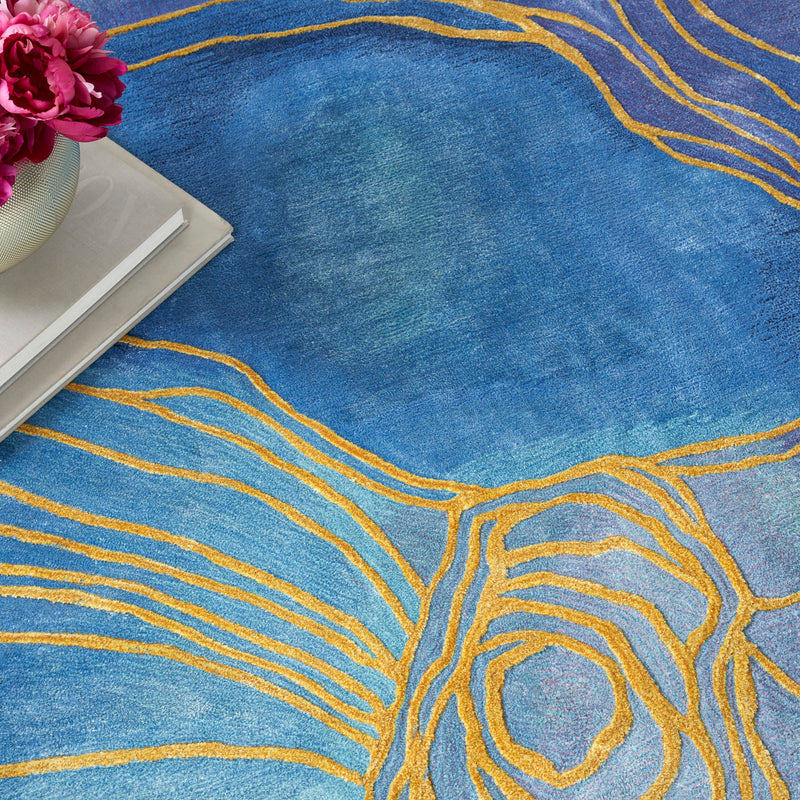 media image for prismatic hand tufted blue gold rug by nourison nsn 099446135261 8 283
