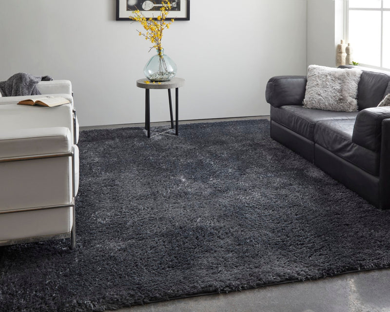 media image for loman solid color classic black charcoal rug by bd fine drnr39k0blkchlh00 8 232