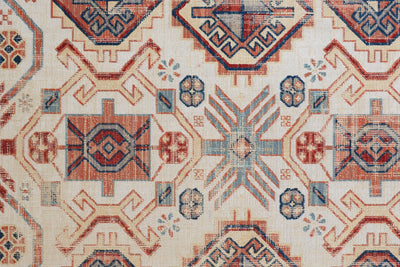 product image for Kezia Power Loomed Distressed Ochre Red/Vanilla Beige Rug 2 3