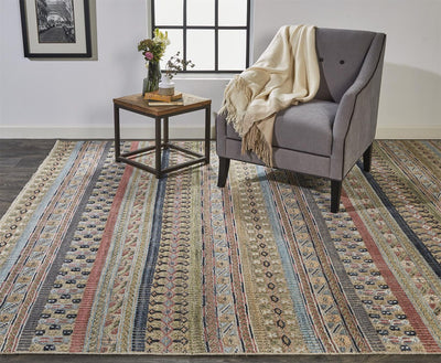 product image for Eckhart Hand Knotted Tan and Blue Rug by BD Fine Roomscene Image 1 55