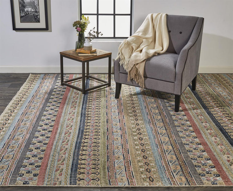 media image for Eckhart Hand Knotted Tan and Blue Rug by BD Fine Roomscene Image 1 261