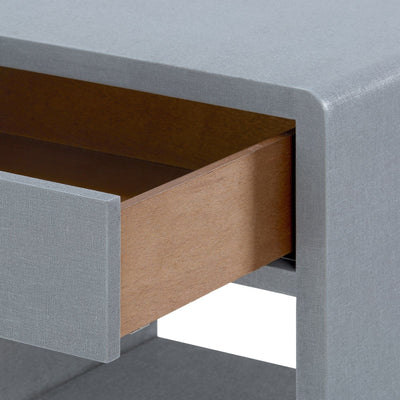 product image for Benjamin Linen 1-Drawer Side Table in Various Colors by Bungalow 5 6