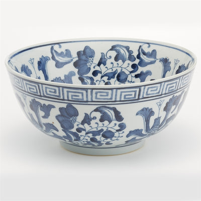 product image for Set of 2 Blue and White Lotus Flower Lianzu Decorative Bowls design by Tozai 82