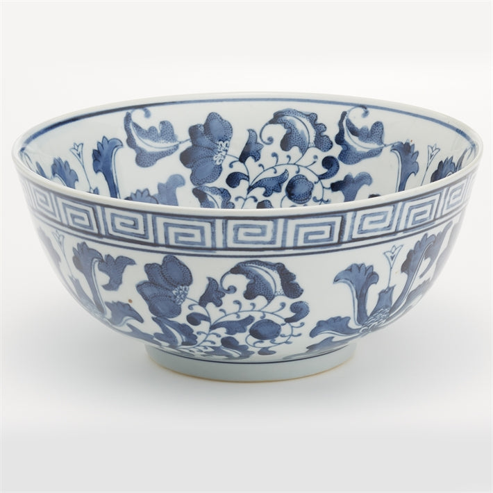 media image for Set of 2 Blue and White Lotus Flower Lianzu Decorative Bowls design by Tozai 297
