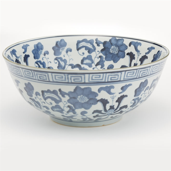 media image for Set of 2 Blue and White Lotus Flower Lianzu Decorative Bowls design by Tozai 267