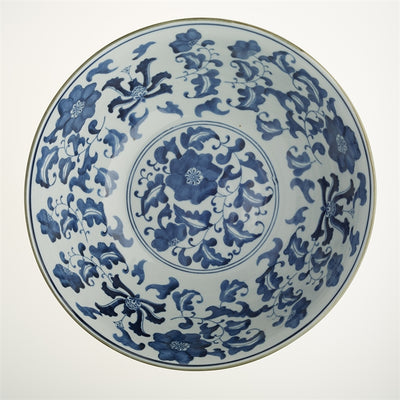 product image for Set of 2 Blue and White Lotus Flower Lianzu Decorative Bowls design by Tozai 47