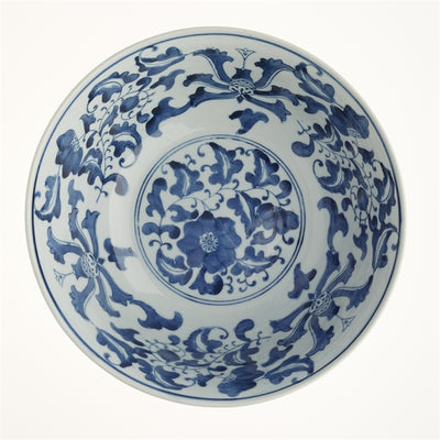 product image for Set of 2 Blue and White Lotus Flower Lianzu Decorative Bowls design by Tozai 93