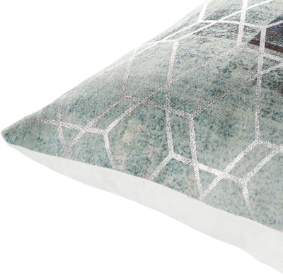 product image for Balliano BLN-005 Woven Square Pillow in Aqua & Metallic - Silver by Surya 14