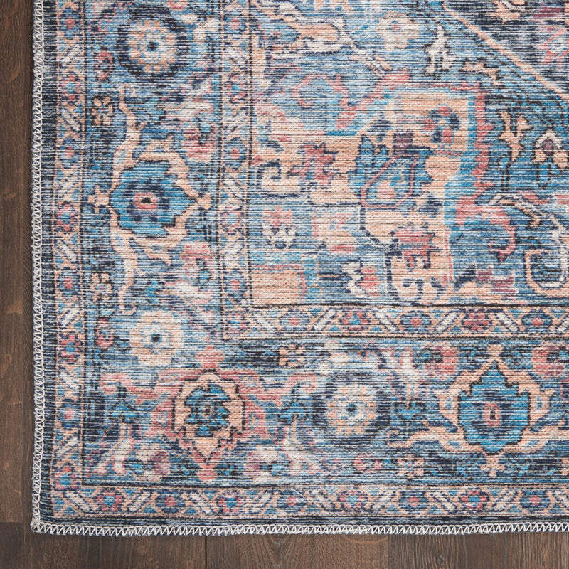 media image for Nicole Curtis Machine Washable Series Light Blue Multi Vintage Rug By Nicole Curtis Nsn 099446164599 3 251