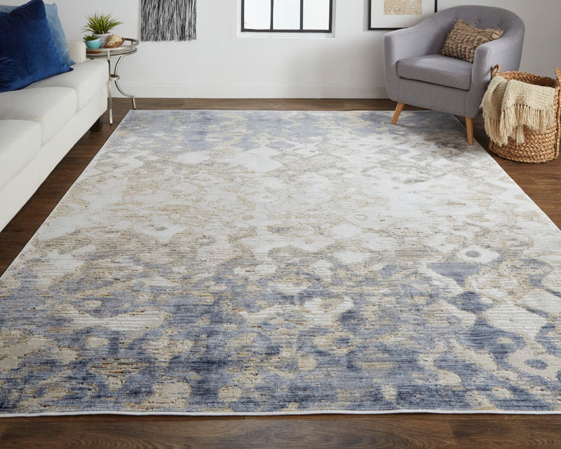 media image for Corben Abstract Ivory/Blue/Silver Gray Rug 6 285