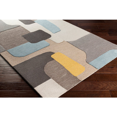 product image for Brooklyn Wool Bright Yellow Rug Corner Image 3 4