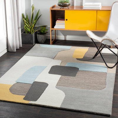 product image for Brooklyn Wool Bright Yellow Rug Roomscene Image 4