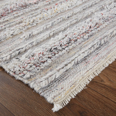 product image for Akton Handwoven Stripes Gray/Red/Yellow Rug 4 90