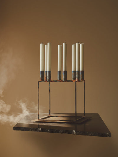 product image for Kubus Candle Holder Raw Steel New Audo Copenhagen Bl10808 4 47