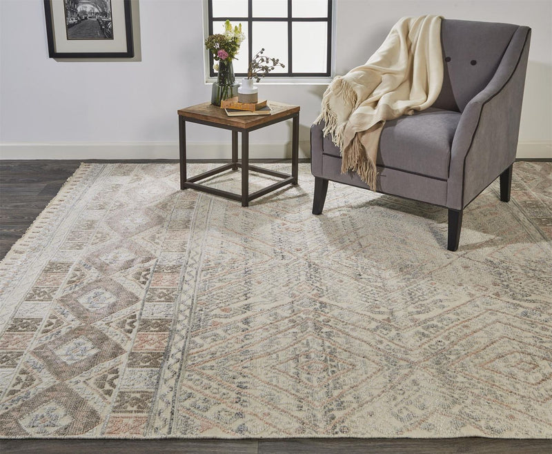 media image for Eckhart Hand Knotted Ivory and Pink Rug by BD Fine Roomscene Image 1 250