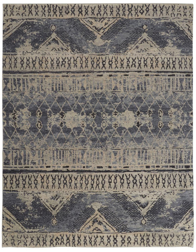 product image for Scottsdale Hand Knotted Blue and Tan Rug by BD Fine Flatshot Image 1 66