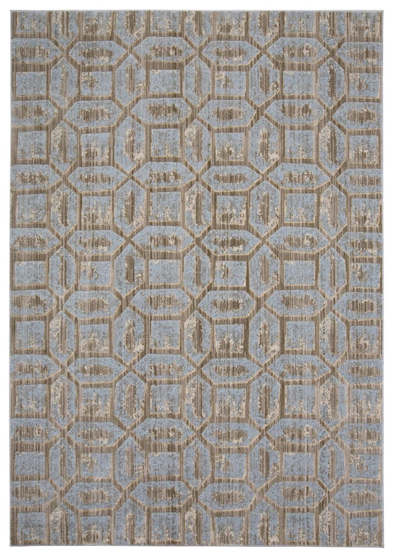 media image for Carini Blue and Taupe Rug by BD Fine Flatshot Image 1 231