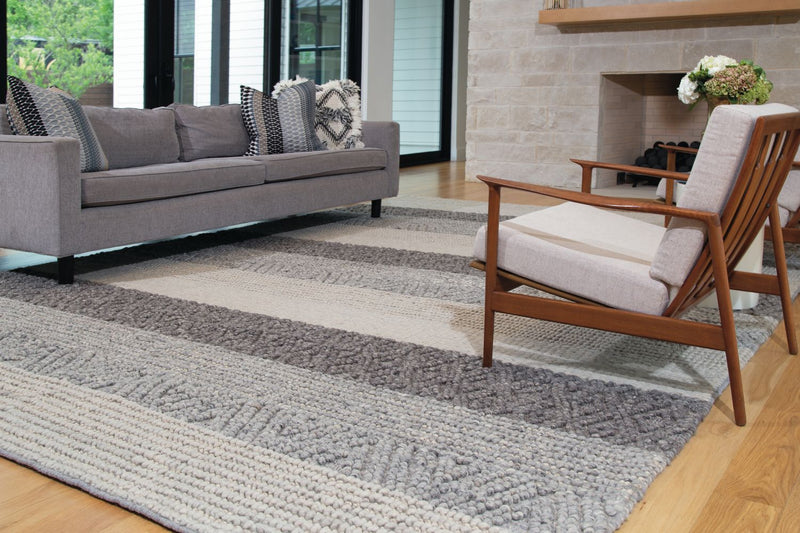 media image for Genet Hand Woven Chracoal Gray and Tan Rug by BD Fine Roomscene Image 1 297