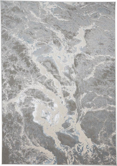 product image of Aurelian Silver and Blue Rug by BD Fine Flatshot Image 1 516
