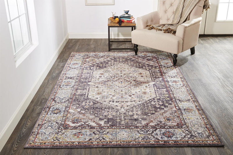 media image for Matana Gray and Purple Rug by BD Fine Roomscene Image 1 249