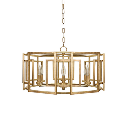 product image for square motif drum chandelier with 6 arm light in various colors 1 63