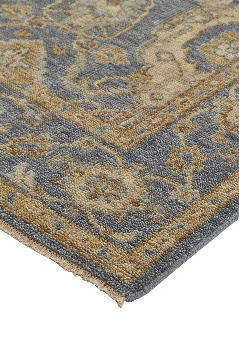 media image for Irie Hand Knotted Blue and Gold Rug by BD Fine Corner Image 1 211