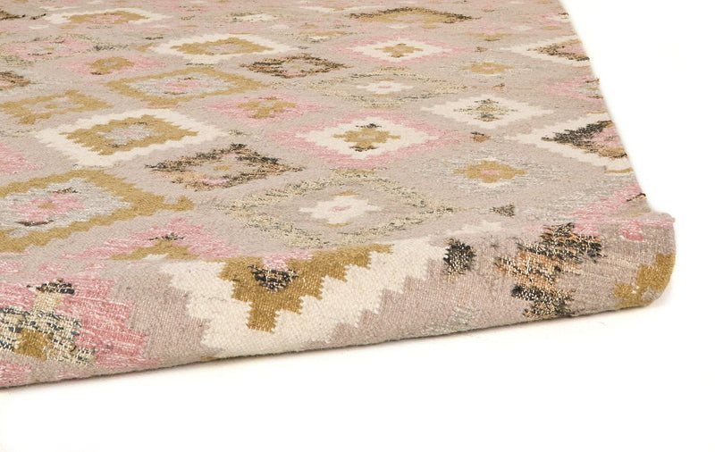 media image for Tralee Flatweave Ivory and Pink Rug by BD Fine Roll Image 1 294