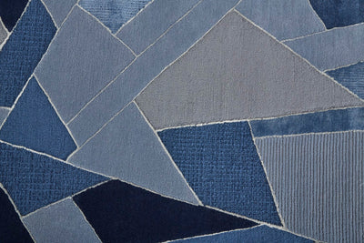 product image for Cutlor Hand Tufted Mosaic Navy Blue/Opal Gray Rug 2 0