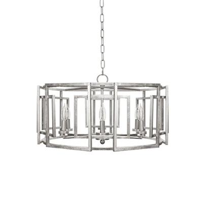 product image for square motif drum chandelier with 6 arm light in various colors 2 30