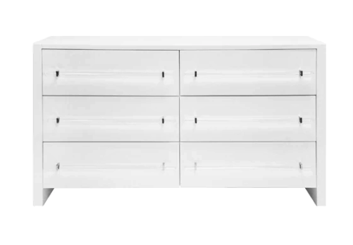 media image for Six Drawer Chest with Acrylic Hardware in Various Colors 268