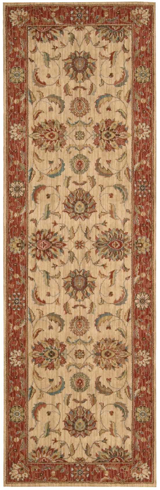 media image for living treasures ivory red rug by nourison nsn 099446670373 3 273