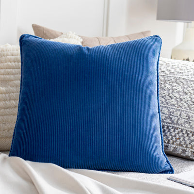 product image for Corduroy Cotton Dark Blue Pillow Styleshot Image 2