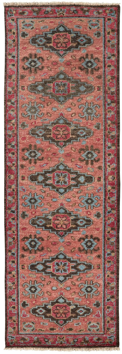 product image for Bashyr Hand Knotted Rust and Blue Rug by BD Fine Flatshot Image 1 47