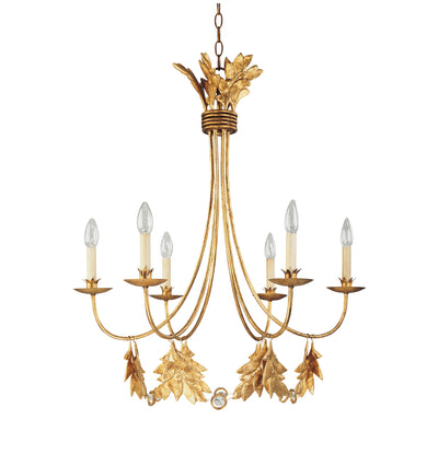 product image for sweet olive metal and crystal 6 light chandelier in antiqued gold by lucas mckearn ch1159 6 1 4