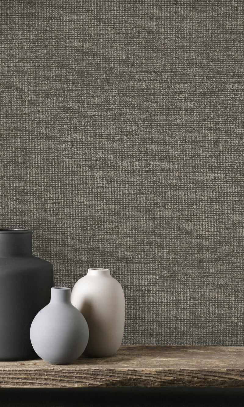 media image for Plain Charcoal Textured Metallic Wallpaper by Walls Republic 235