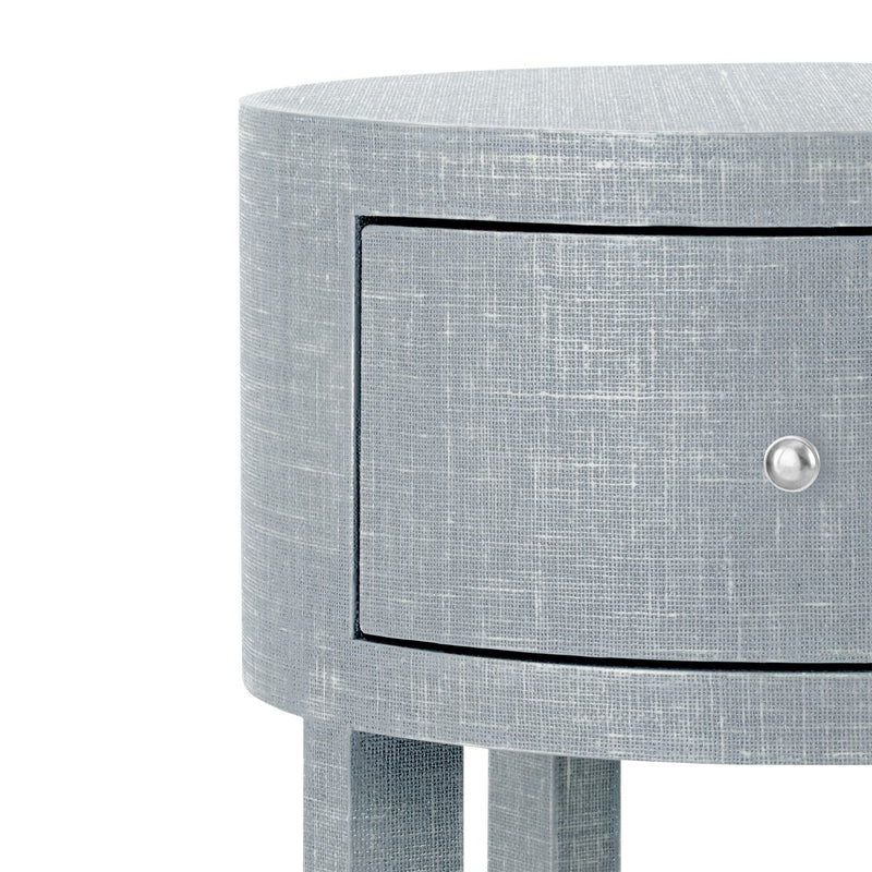 media image for Claudette 1-Drawer Round Side Table in Various Colors by Bungalow 5 253