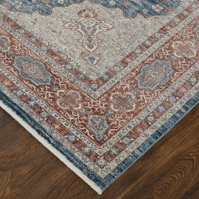product image for Gilford Medallion Gray / Blue Rug 4 86